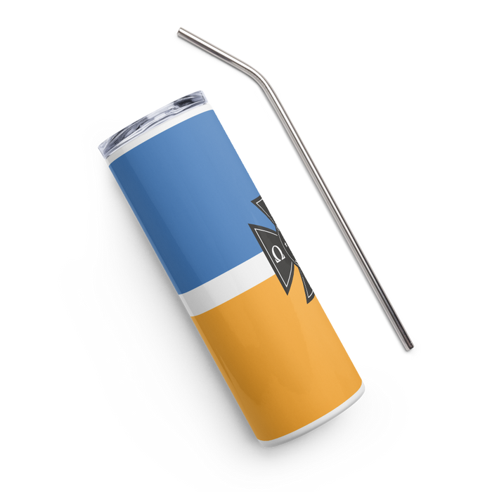 Alpha Tau Omega Stainless Steel Skinny Tumbler 20 OZ Overall Print