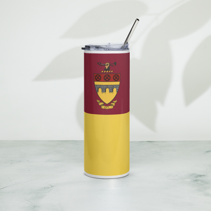 Theta Tau Stainless Steel Skinny Tumbler 20 OZ Overall Print