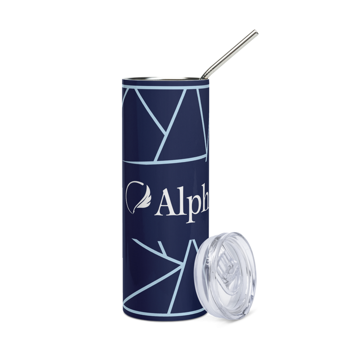 Alpha Xi Delta Stainless Steel Skinny Tumbler 20 OZ Overall Print