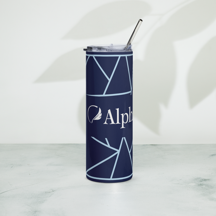 Alpha Xi Delta Stainless Steel Skinny Tumbler 20 OZ Overall Print