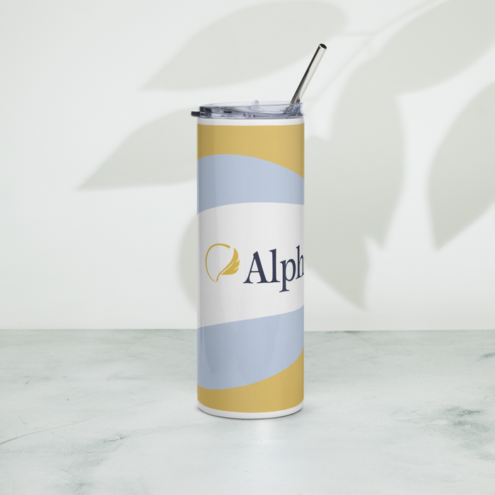 Alpha Xi Delta Stainless Steel Skinny Tumbler 20 OZ Overall Print