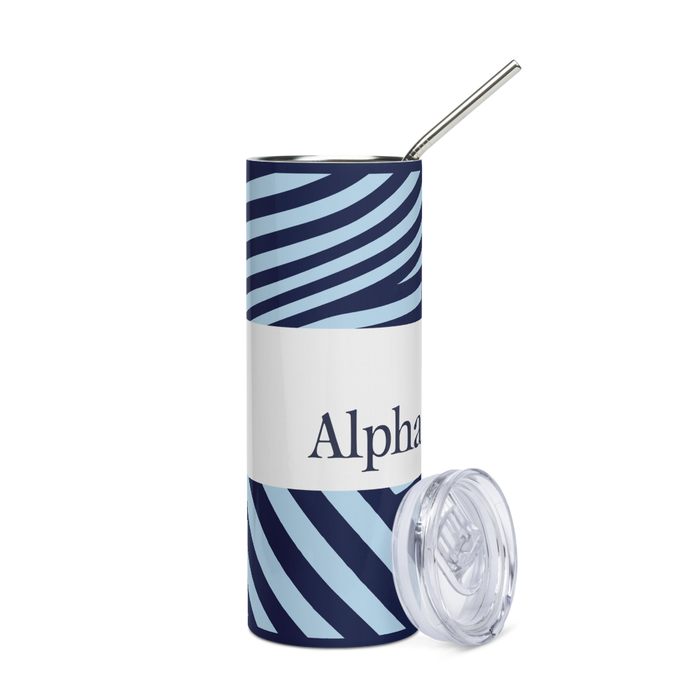Alpha Xi Delta Stainless Steel Skinny Tumbler 20 OZ Overall Print