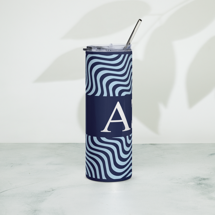 Alpha Xi Delta Stainless Steel Skinny Tumbler 20 OZ Overall Print