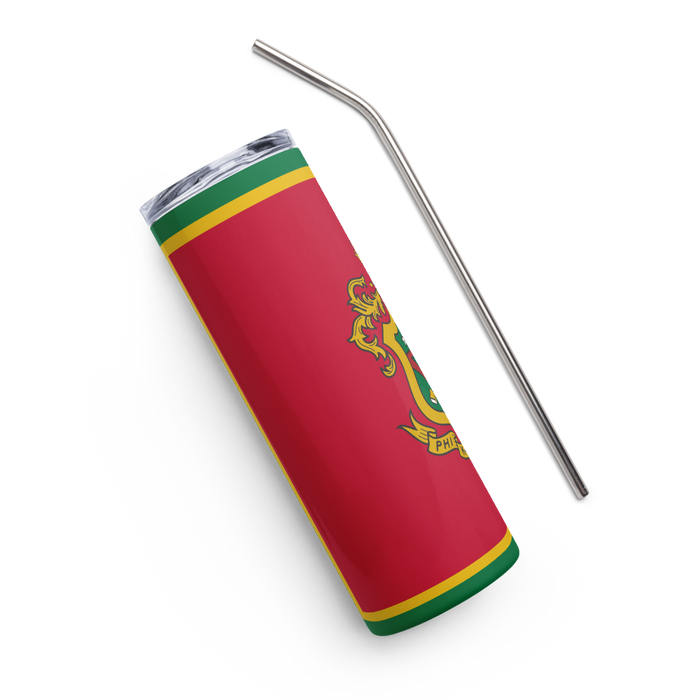 Phi Kappa Psi Stainless Steel Skinny Tumbler 20 OZ Overall Print