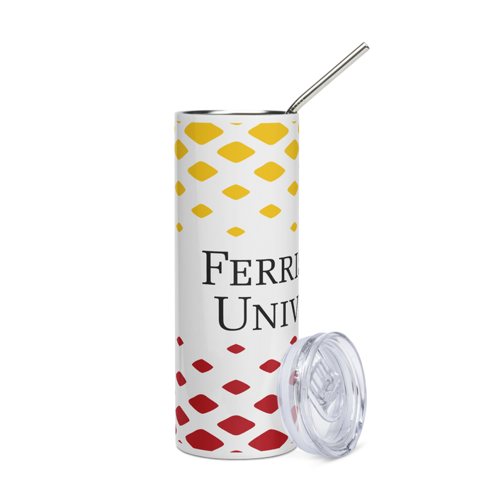 Ferris State University Stainless Steel Skinny Tumbler 20 OZ Overall Print