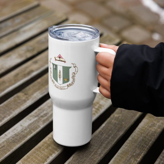 Delta Zeta Stainless Steel Travel Mug with Handle – 25 OZ or 40 OZ