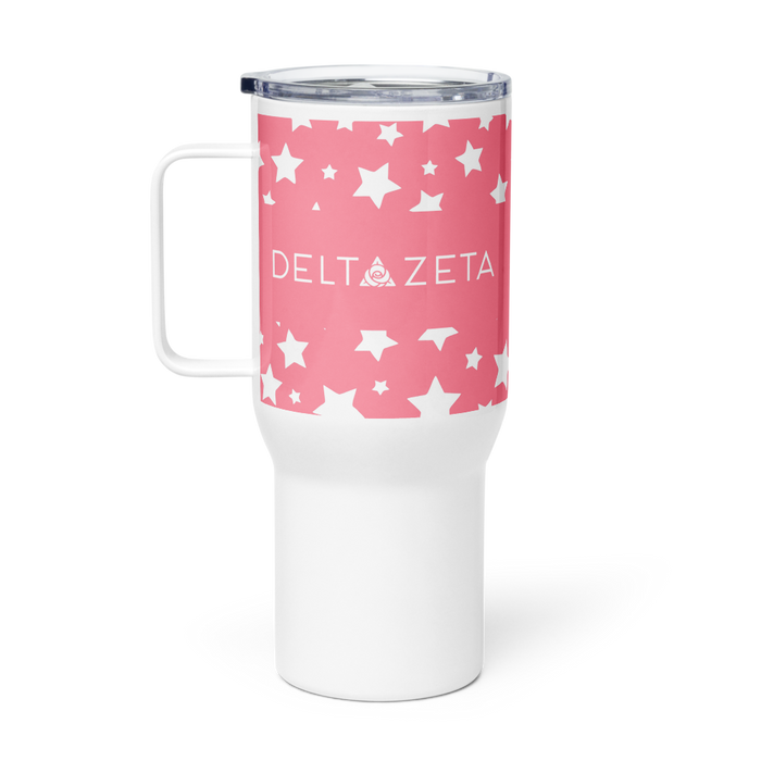 Delta Zeta Stainless Steel Travel Mug with Handle – 25 OZ or 40 OZ