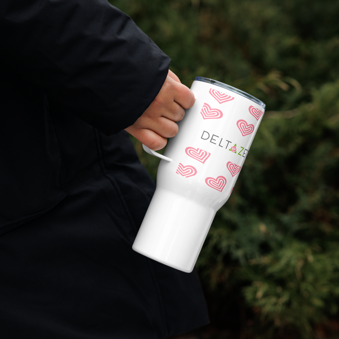 Delta Zeta Stainless Steel Travel Mug with Handle – 25 OZ or 40 OZ