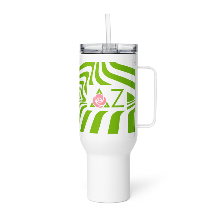 Delta Zeta Stainless Steel Travel Mug with Handle – 25 OZ or 40 OZ