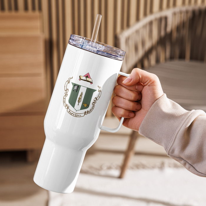 Delta Zeta Stainless Steel Travel Mug with Handle – 25 OZ or 40 OZ