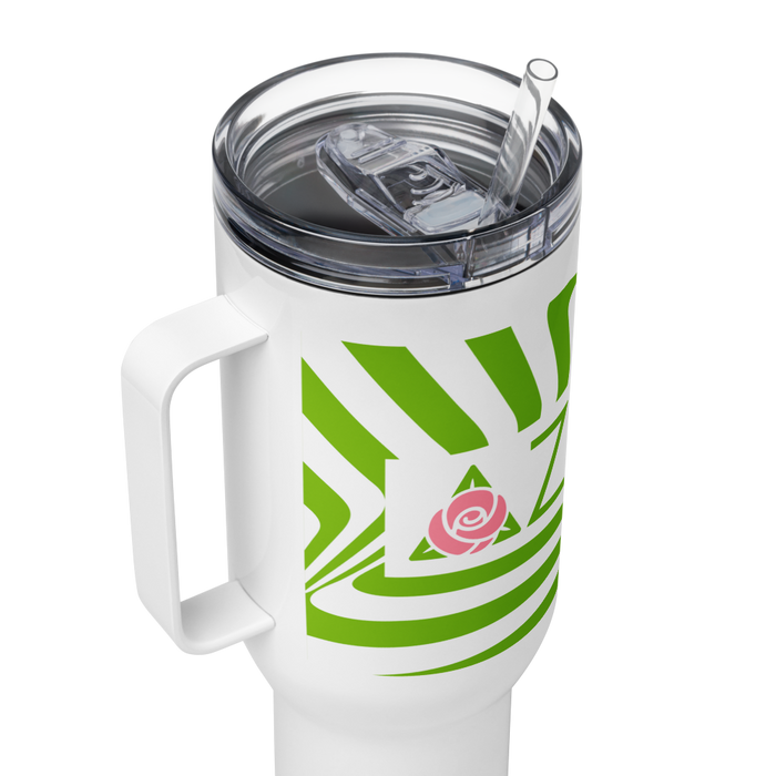 Delta Zeta Stainless Steel Travel Mug with Handle – 25 OZ or 40 OZ