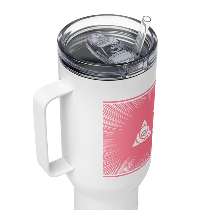 Delta Zeta Stainless Steel Travel Mug with Handle – 25 OZ or 40 OZ