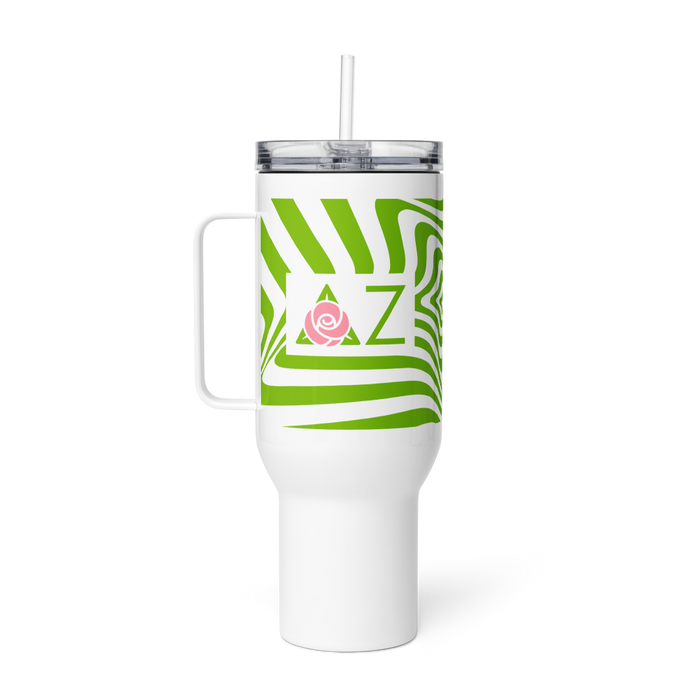 Delta Zeta Stainless Steel Travel Mug with Handle – 25 OZ or 40 OZ