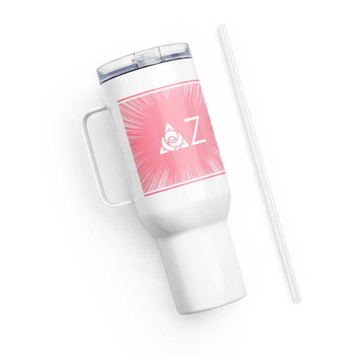 Delta Zeta Stainless Steel Travel Mug with Handle – 25 OZ or 40 OZ