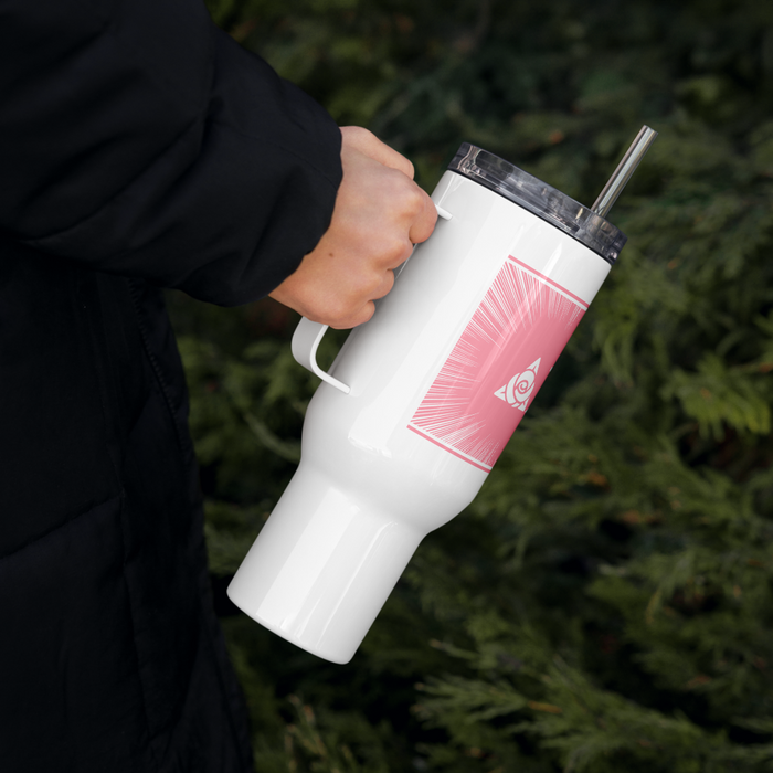 Delta Zeta Stainless Steel Travel Mug with Handle – 25 OZ or 40 OZ