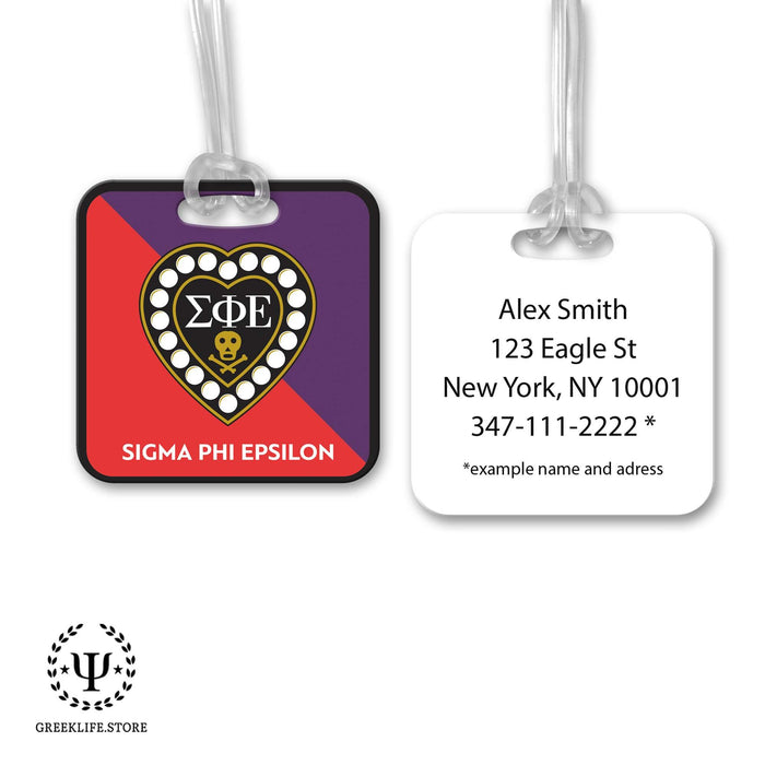 Sigma Phi Epsilon Luggage Bag Tag (square) - greeklife.store