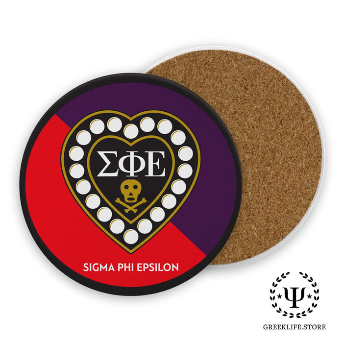 Sigma Phi Epsilon Absorbent Ceramic Coasters with Holder (Set of 8)