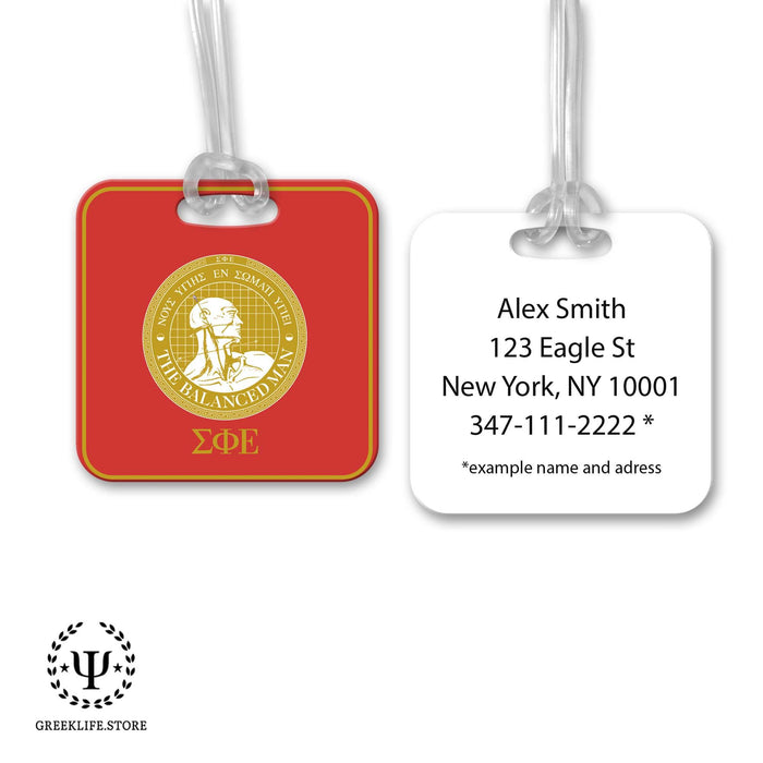 Sigma Phi Epsilon Luggage Bag Tag (square) - greeklife.store