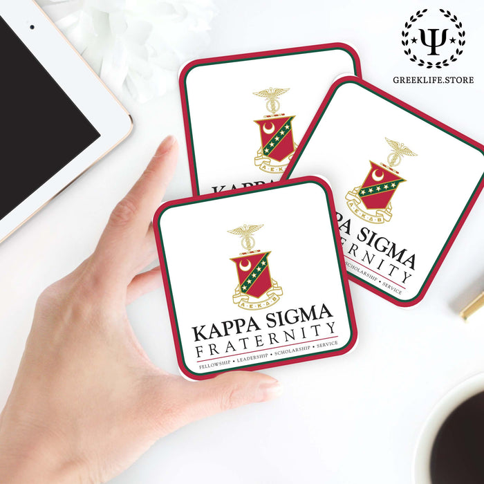 Kappa Sigma Beverage Coasters Square (Set of 4) - greeklife.store