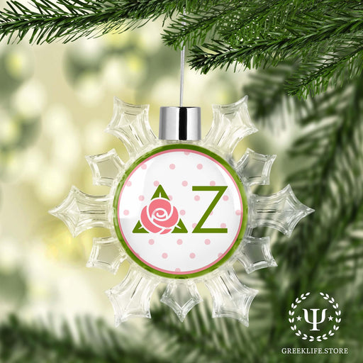 Delta Zeta Christmas Ornament - Snowflake - greeklife.store