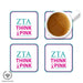 Zeta Tau Alpha Beverage Coasters Square (Set of 4) - greeklife.store