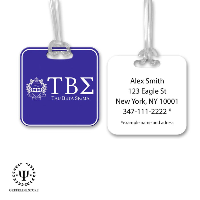 Tau Beta Sigma Luggage Bag Tag (square) - greeklife.store