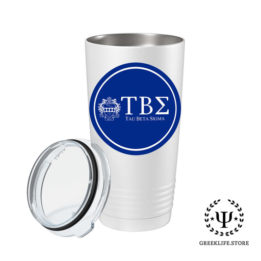 Tau Beta Sigma Stainless Steel Tumbler - 20oz - Ringed Base - greeklife.store