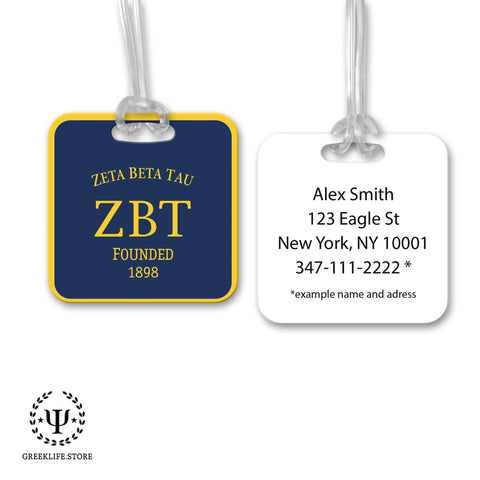 Zeta Beta Tau Luggage Bag Tag (square)