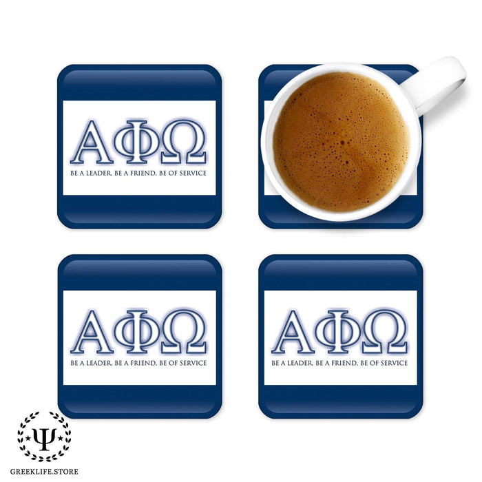Alpha Phi Omega Beverage Coasters Square (Set of 4) - greeklife.store