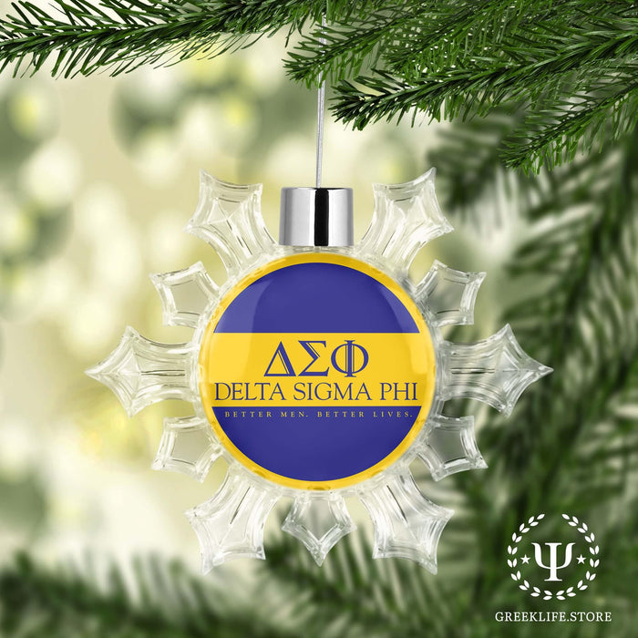 Delta Sigma Phi Christmas Ornament - Snowflake - greeklife.store