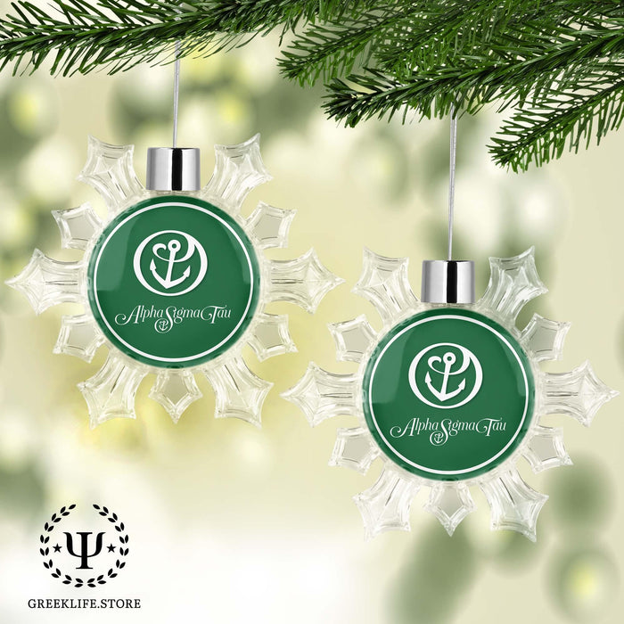 Alpha Sigma Tau Christmas Ornament - Snowflake - greeklife.store
