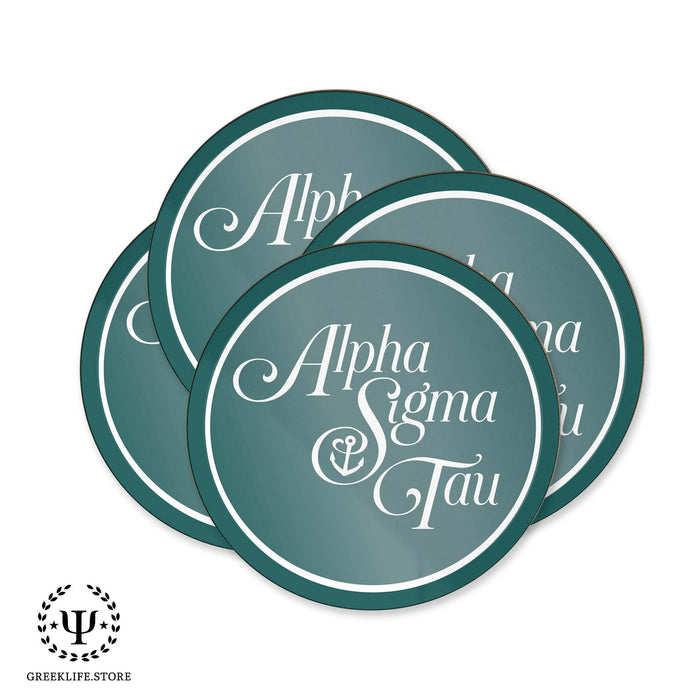 Alpha Sigma Tau Beverage coaster round (Set of 4) - greeklife.store
