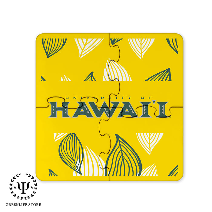 University of Hawaii MANOA Beverage Jigsaw Puzzle Coasters Square (Set of 4)