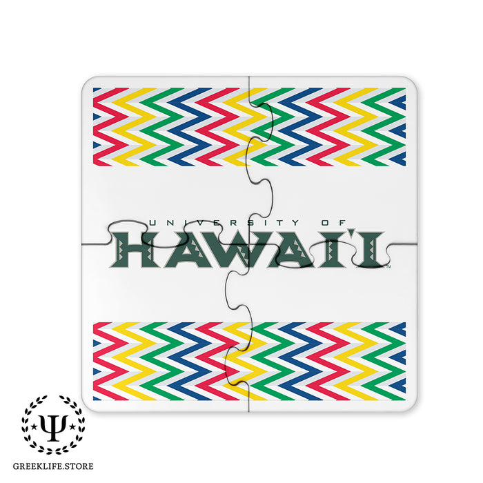 University of Hawaii Beverage Jigsaw Puzzle Coasters Square (Set of 4)