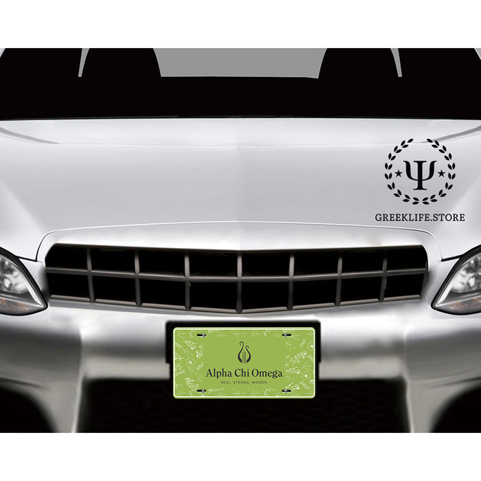 Alpha Chi Omega Decorative License Plate