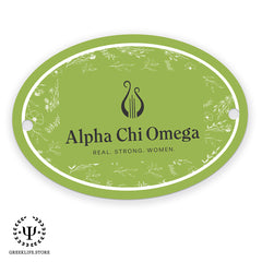 Alpha Chi Omega Christmas Ornament Flat Round