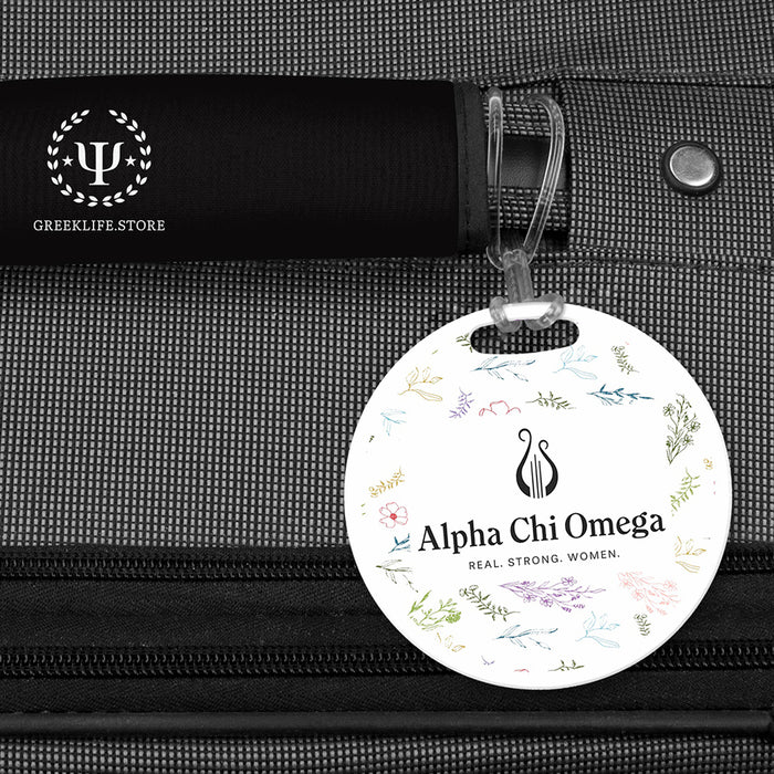 Alpha Chi Omega Luggage Bag Tag (round)