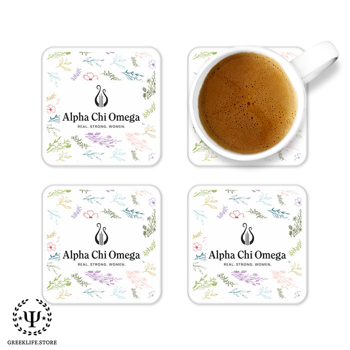Alpha Chi Omega Beverage Coasters Square (Set of 4)