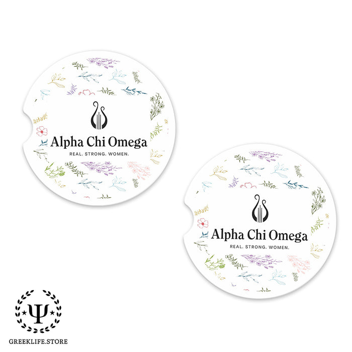 Alpha Chi Omega Car Cup Holder Coaster (Set of 2)