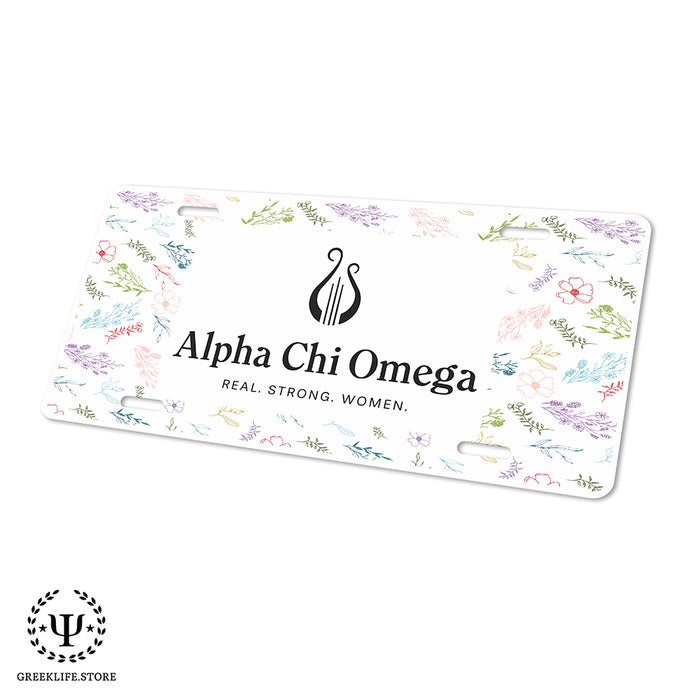 Alpha Chi Omega Decorative License Plate