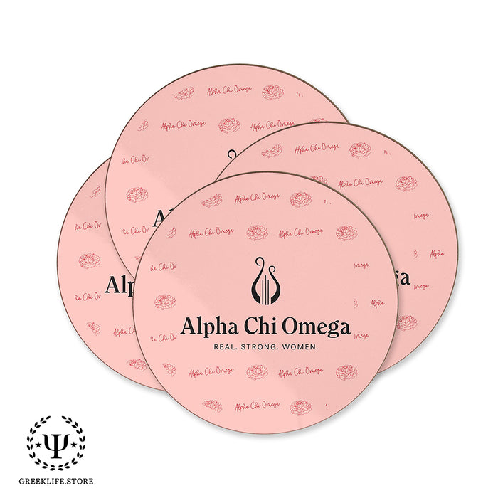 Alpha Chi Omega Beverage coaster round (Set of 4)