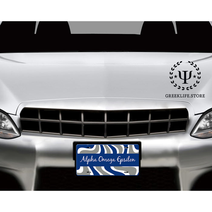 Alpha Omega Epsilon Decorative License Plate