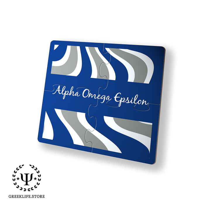 Alpha Omega Epsilon Beverage Jigsaw Puzzle Coasters Square (Set of 4)