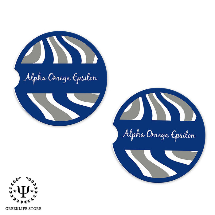 Alpha Omega Epsilon Car Cup Holder Coaster (Set of 2)