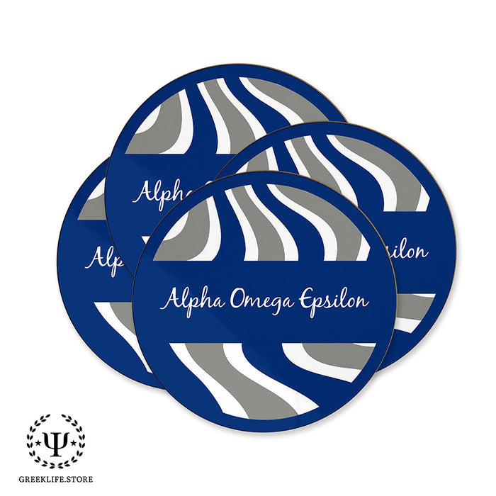 Alpha Omega Epsilon Beverage coaster round (Set of 4)