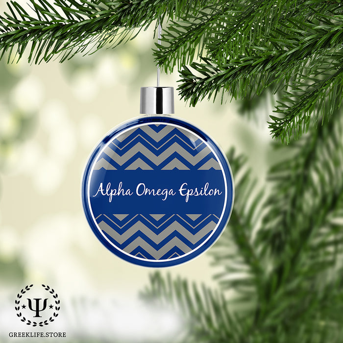 Alpha Omega Epsilon Christmas Ornament Flat Round