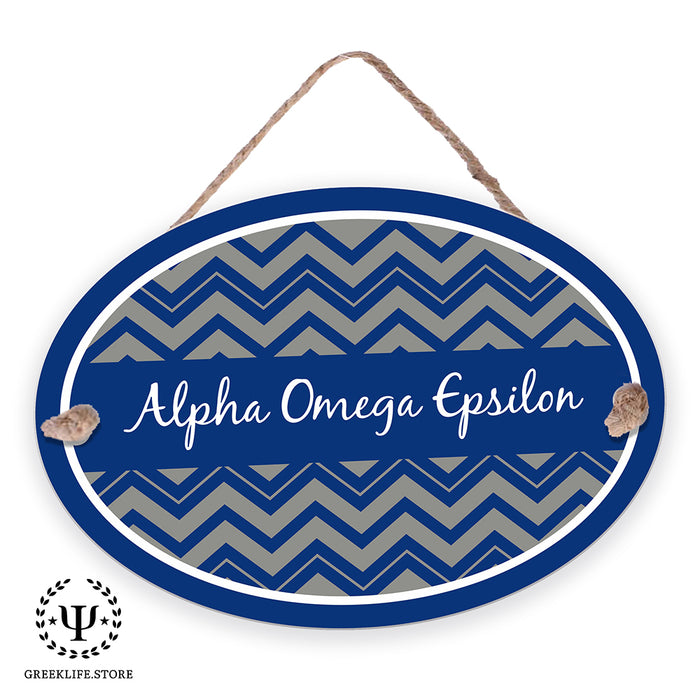 Alpha Omega Epsilon Door Sign
