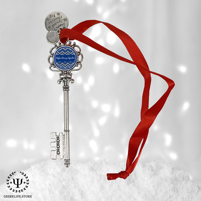 Alpha Omega Epsilon Christmas Ornament Santa Magic Key