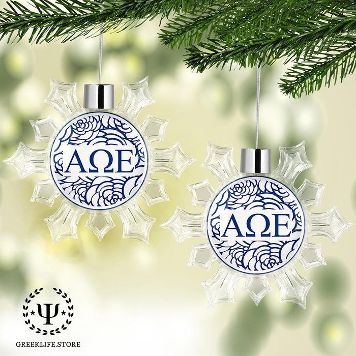 Alpha Omega Epsilon Christmas Ornament - Snowflake