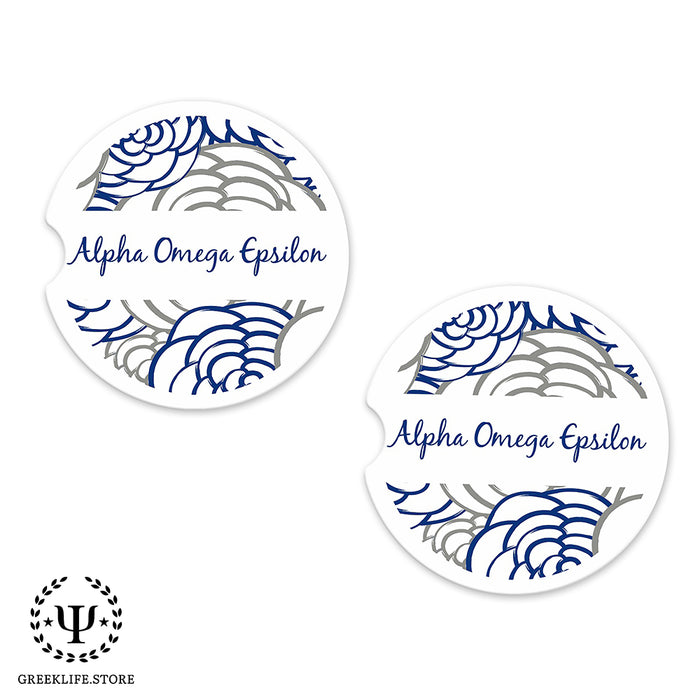 Alpha Omega Epsilon Car Cup Holder Coaster (Set of 2)